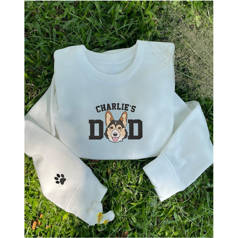 Personalized Embroidered｜Dog Dad Sweatshirt｜From Photo｜Dog Portrait