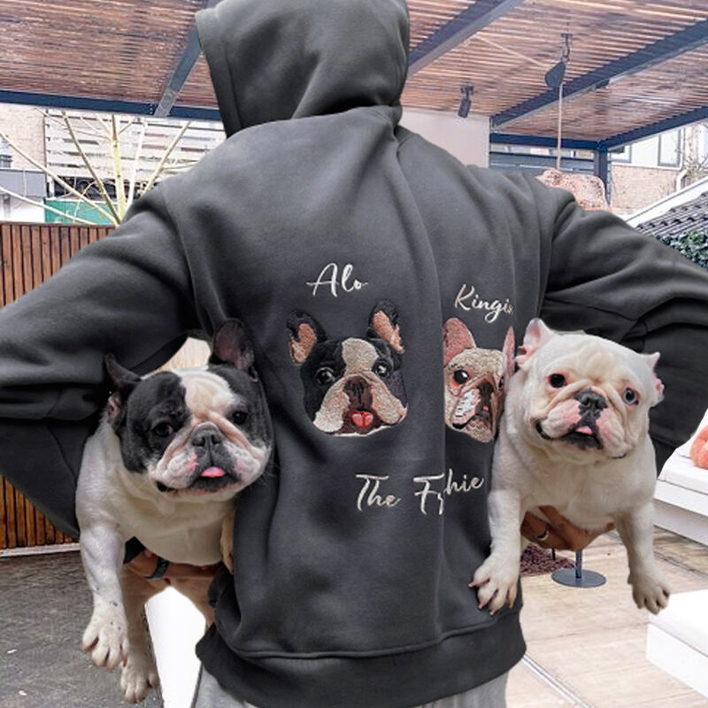 Personalized Embroidered Hoodie｜Custom Pet Head｜Cute Gift for Animal Lovers