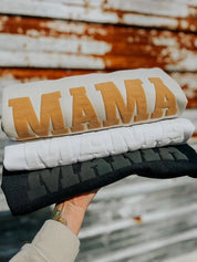 Puff Print Mama Sweatshirt With Kid Names On Sleeve