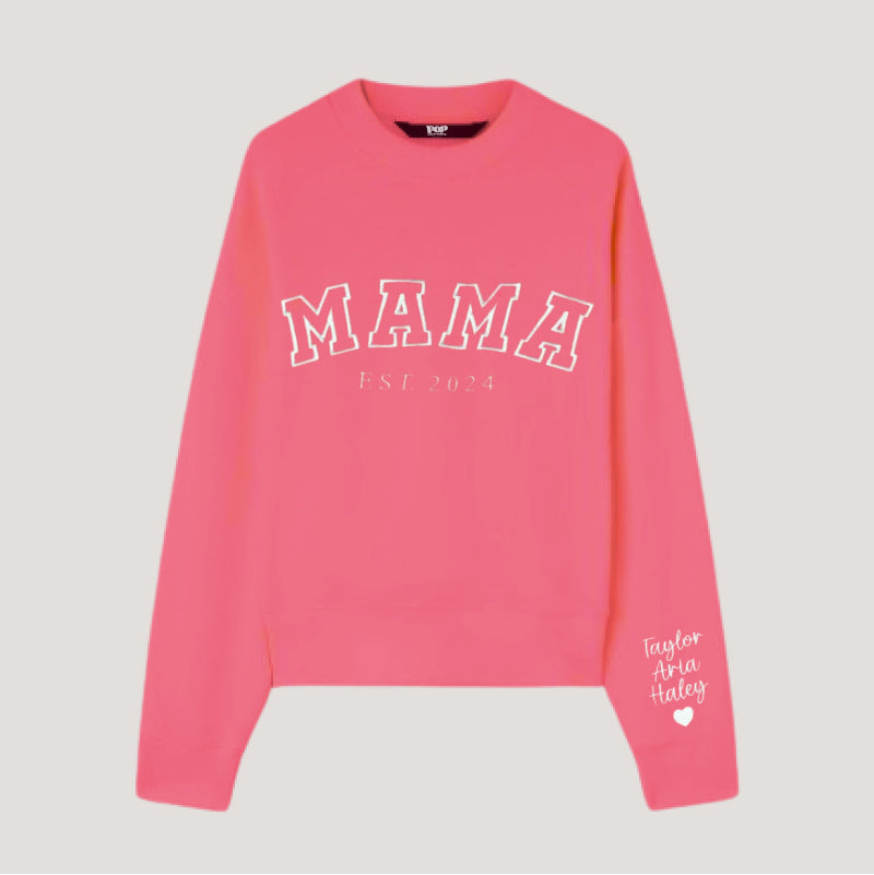 Personalized Mama｜Embroidered Sweatshirt｜With Date & Name