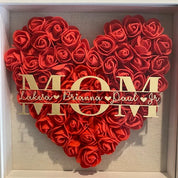 Heart roses shadow box for mama