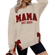 Custom Mama Bow Embroidered Sweatshirt