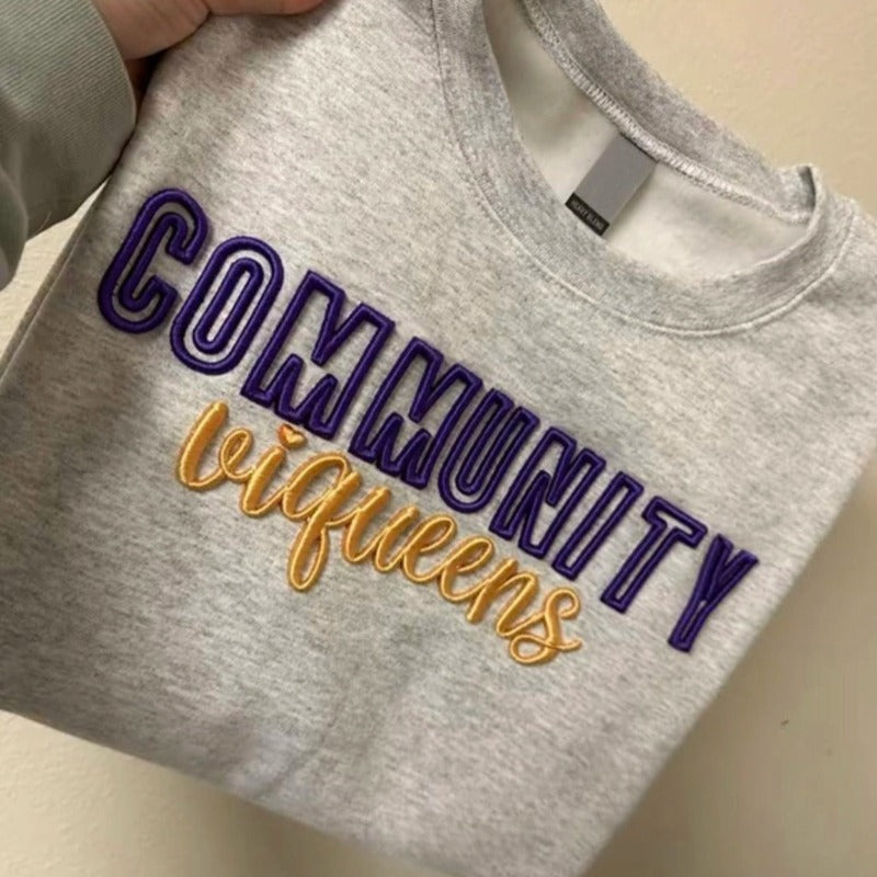 🏈🏀⚾️🥎Custom 3D PUFF Embroidery College Team Sweatshirt