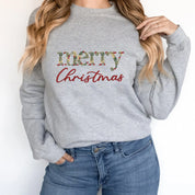 Merry Christmas Floral Embroidered Sweatshirt