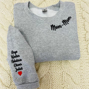 Custom Embroidered  Sweatshirt with kids Names on Sleeve