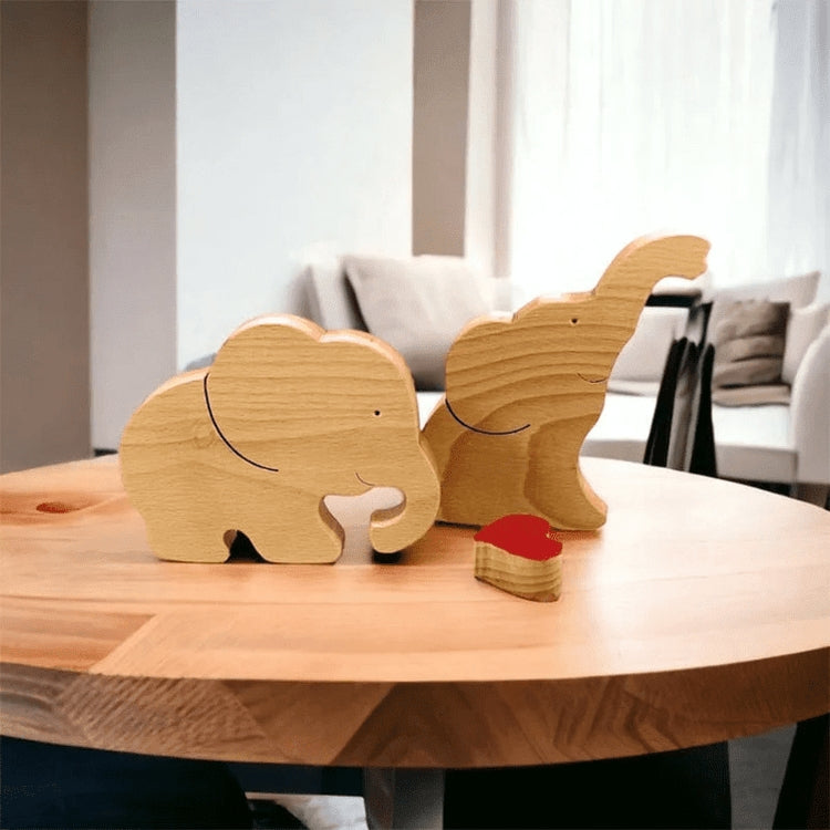 Wooden Elephant Couple Puzzle Toy