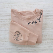 CUSTOM EMBROIDERED  Embroidered Mrs. Sweatshirt