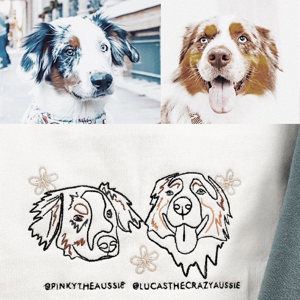 Embroidered Pet Sweater｜Sweatshirt Custom｜Portrait Photo｜Outline Hoodie