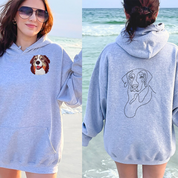 Custom Embroidered｜Pet Portrait Hoodie｜On the Front and Back of Sweatshirt