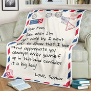 Personalized Mom Blanket, Mom Letter Blanket