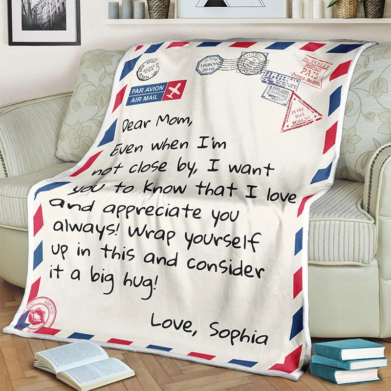 Personalized Mom Blanket, Mom Letter Blanket