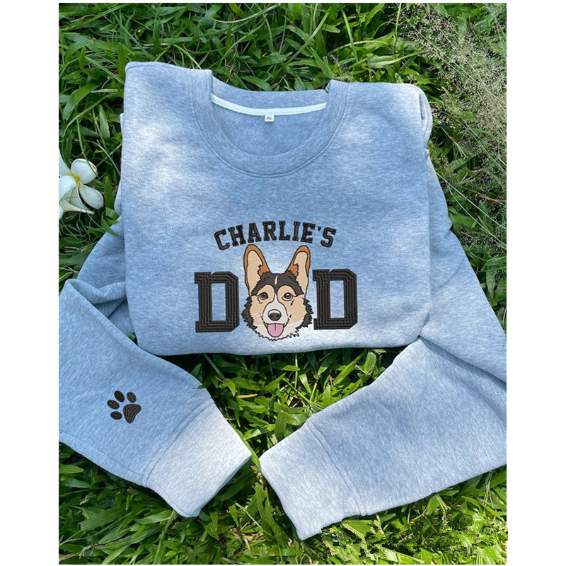 Personalized Embroidered｜Dog Dad Sweatshirt｜From Photo｜Dog Portrait