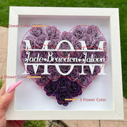 MOM HEART SHAPED MIXED FLOWER SHADOW BOX