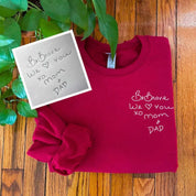 Custom Embroidered Handwriting Hoodie Sweatshirt For Valentine's Day Gift Ideas