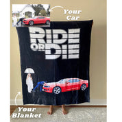 Ride or Die Custom Car Fleece Blanket