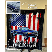 Merica Custom Car Fleece Blanket