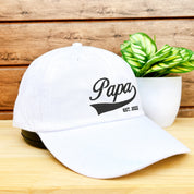 Custom Embroidered Papa Hat | Cool Gift For Dad | Personalized Cap With Date