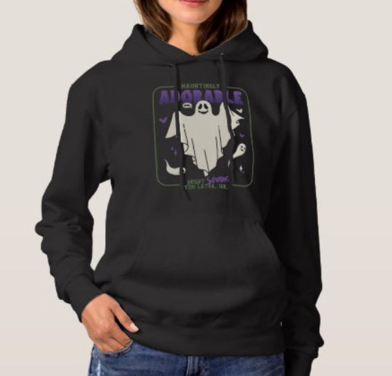 Hauntingly Adorable Funny Halloween Ghost Sayings Hoodie