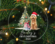 Personalized Dog's First Christmas Ornament 2024