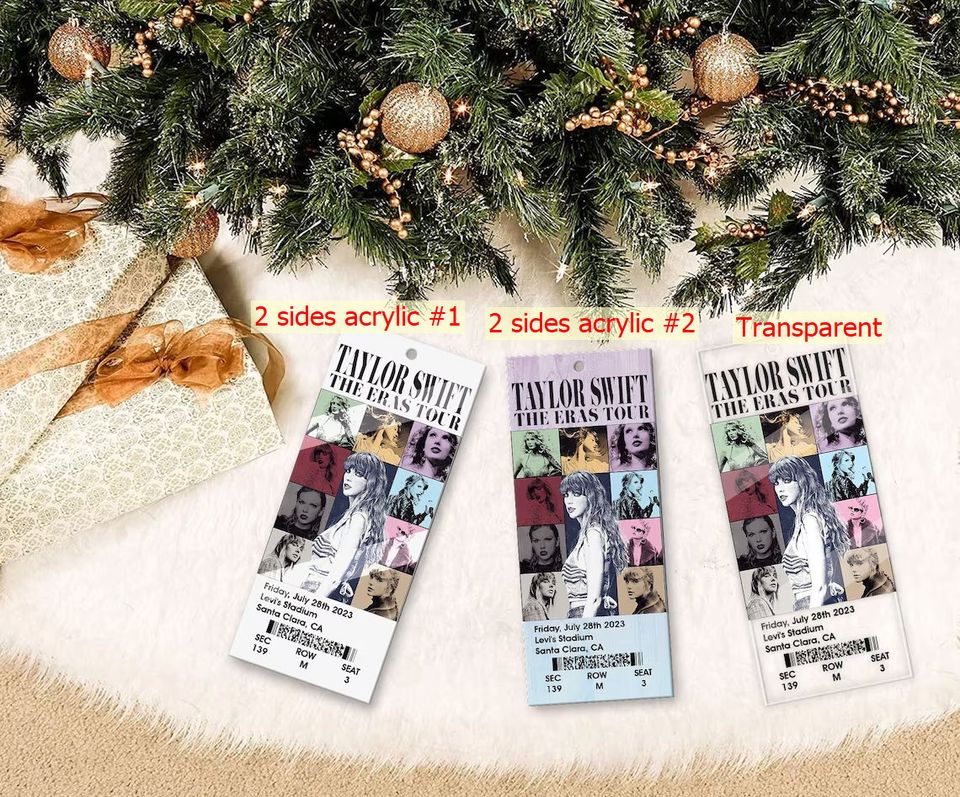 Eras Tour Ticket Acrylic Ornament|TS Tour Ornament Xmas 2 Side Print