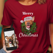 Custom Dog Face Christmas T-Shirt Sweatshirt Hoodie