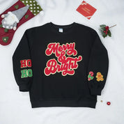 Merry and Bright Chenille Patch Sweatshirt- Best Christmas Gift