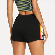 Rainbow Striped Elastic Band Shorts