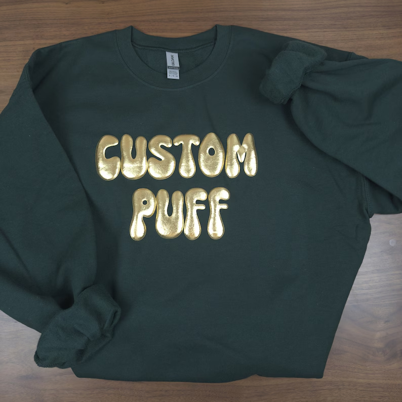 Custom Puff Sweatshirt| Puff Design Sweatshirt| Personalized Puff Sweater| Puff Print Sweatshirt| Custom Party Sweatshirt| Embossed Sweater