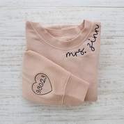 CUSTOM EMBROIDERED CREW-Custom Mrs. Embroidered Crewneck Sweatshirt