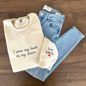 Heart On  Sleeve | Embroidered Custom Mama Shirt | With Kids Names