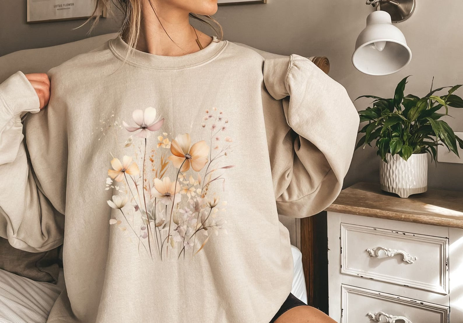 Vintage Pressed Flowers Sweatshirt