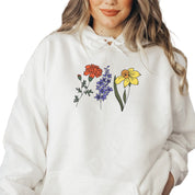 Personalized Birth Month Flower Hoodie Sweatshirt