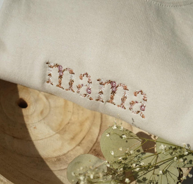 Custom Embroidered  Mama Sweatshirt