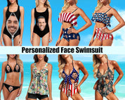 Custom Face Swimsuit Personalized Women's Bathing Suit with Photo Bikini