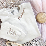 Embroidered Mama sweatshirt | Kids names on sleeve | Sweatshirt for mama