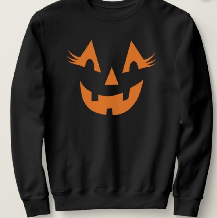 Pumpkin Face Halloween Sweatshirt