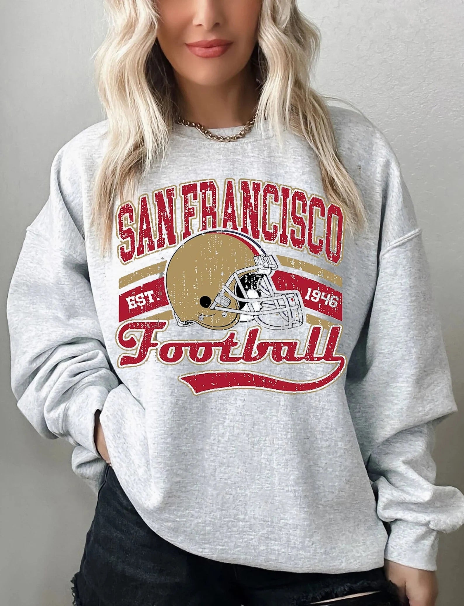 Trendy San Francisco Fußball Sweatshirt, Vintage San Francisco Fußball Sweatshirt, San Francisco Fußball Fan Shirt, trendige SF Fußball