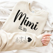 Custom Mimi Sweatshirt with Children Name on Sleeve