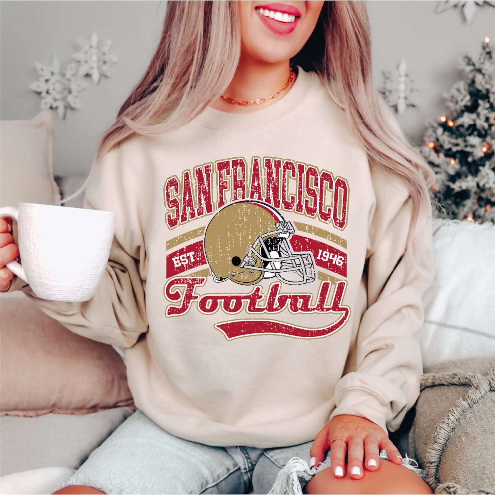 San Francisco Sweatshirt, San Francisco Football Sweater, Vintage Style San Francisco Football Hoodie