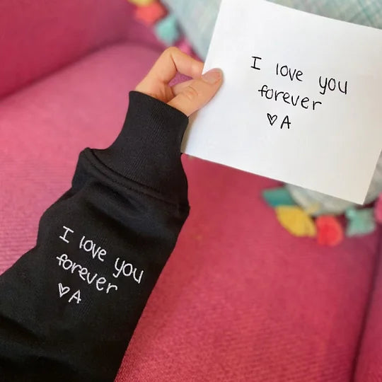 Custom Embroidered Handwriting I Love You Forever Sweatshirt For Couple