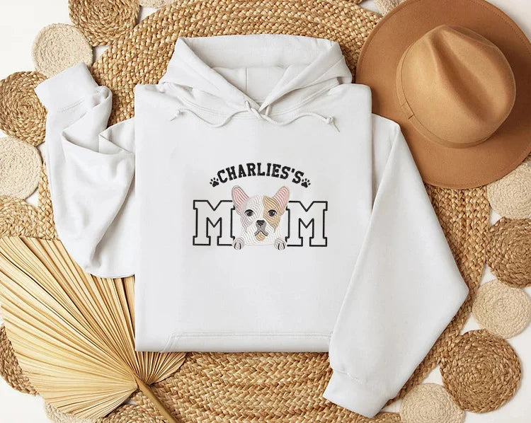 Custom Embroidery|Portrait|Dog Mom|Dog Dad|Sweatshirt with Pet Name