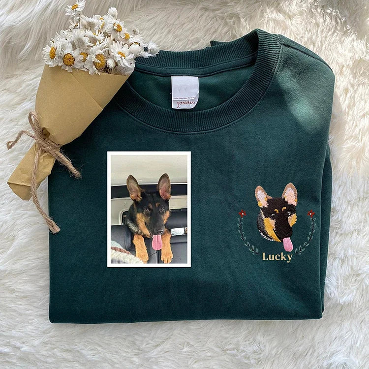 Custom Pet｜From Your Photo｜Embroidered Sweatshirt｜Hoodie