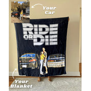 Ride or Die Custom Car Fleece Blanket