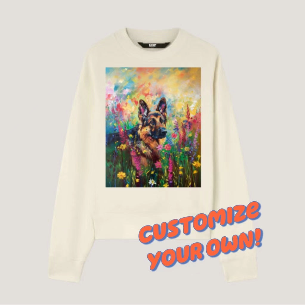 Garden Series｜Puppy Oil Painting Style｜Custom Puppy Art T-shirt｜Dog Memorial Gifts Sweatshirt