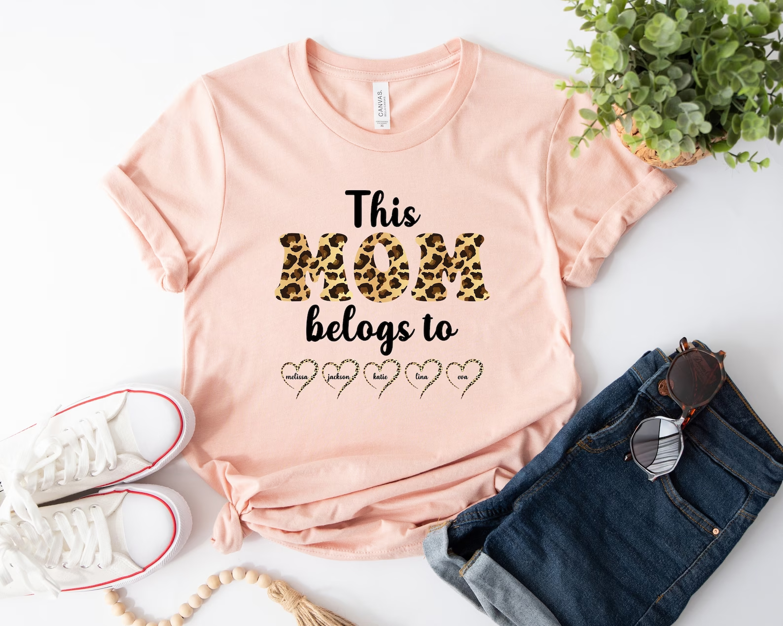 This Mom Belongs to Names Shirts, Custom Mothers Day Shirt With Names