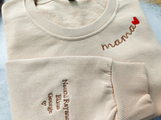 Mama Embroidered Sweatshirt｜Custom Mama Crewneck｜With Kids Names