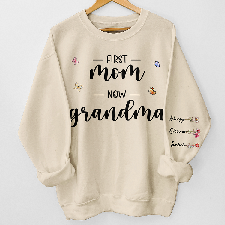 Family Personalized Custom Unisex Sweatshirt With Design On Sleeve