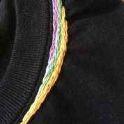 Embroidered T-shirt Rainbow, Crewneck Shirt Handmade