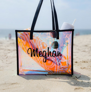 Personalisierte transparente Strandtasche, Wasserdichte Tasche, Party-Gastgeschenke für Mädchen