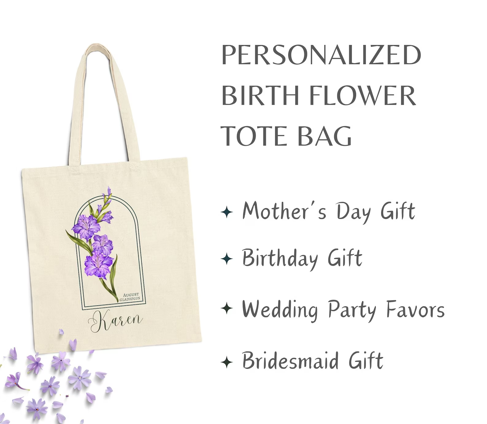 March Birth Flower Gift, Personalized Mother's Day Gift, March Birthday Gift with Name